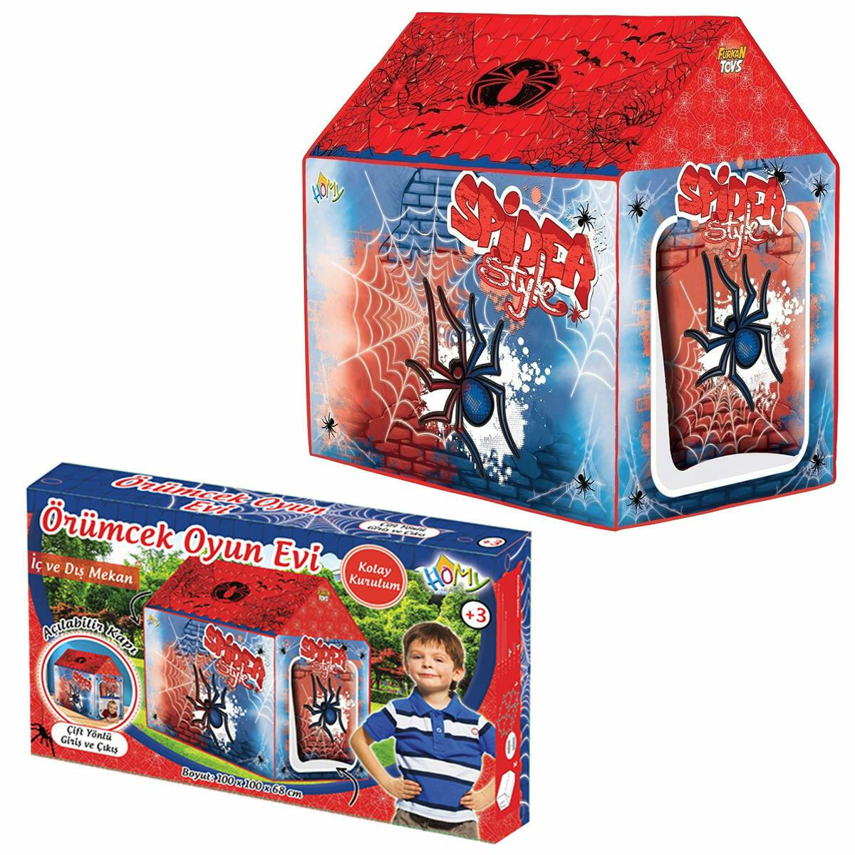 Homy Örümcek Evi Çadırı (100x100x68 cm) | Su Geçirmez, Katlanabilir Çocuk Oyun Evi