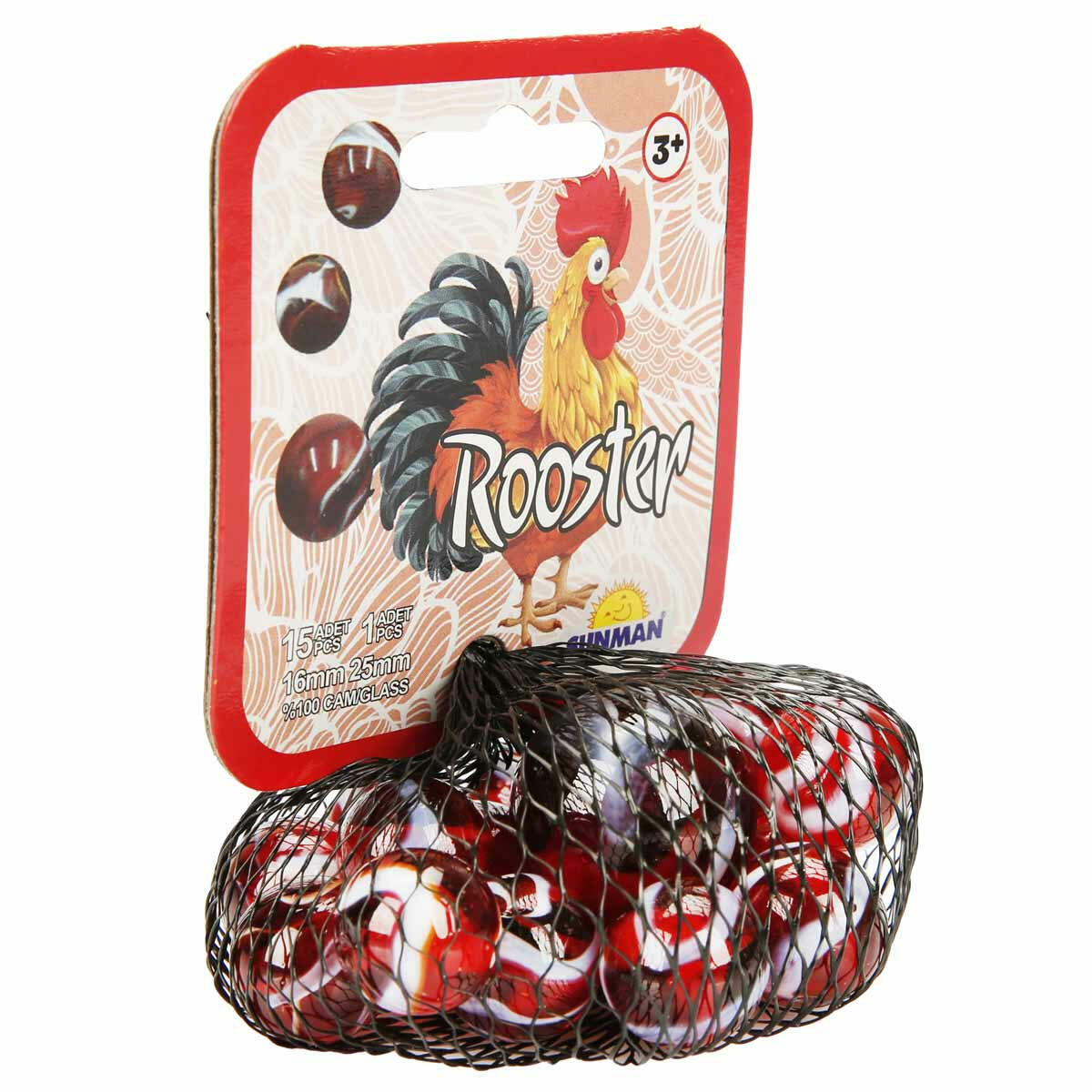 Horoz Kırmızı Misket Seti (16 Adet) | %100 Cam Malzeme, El-Göz Koordinasyonu Geliştiren Klasik Oyun