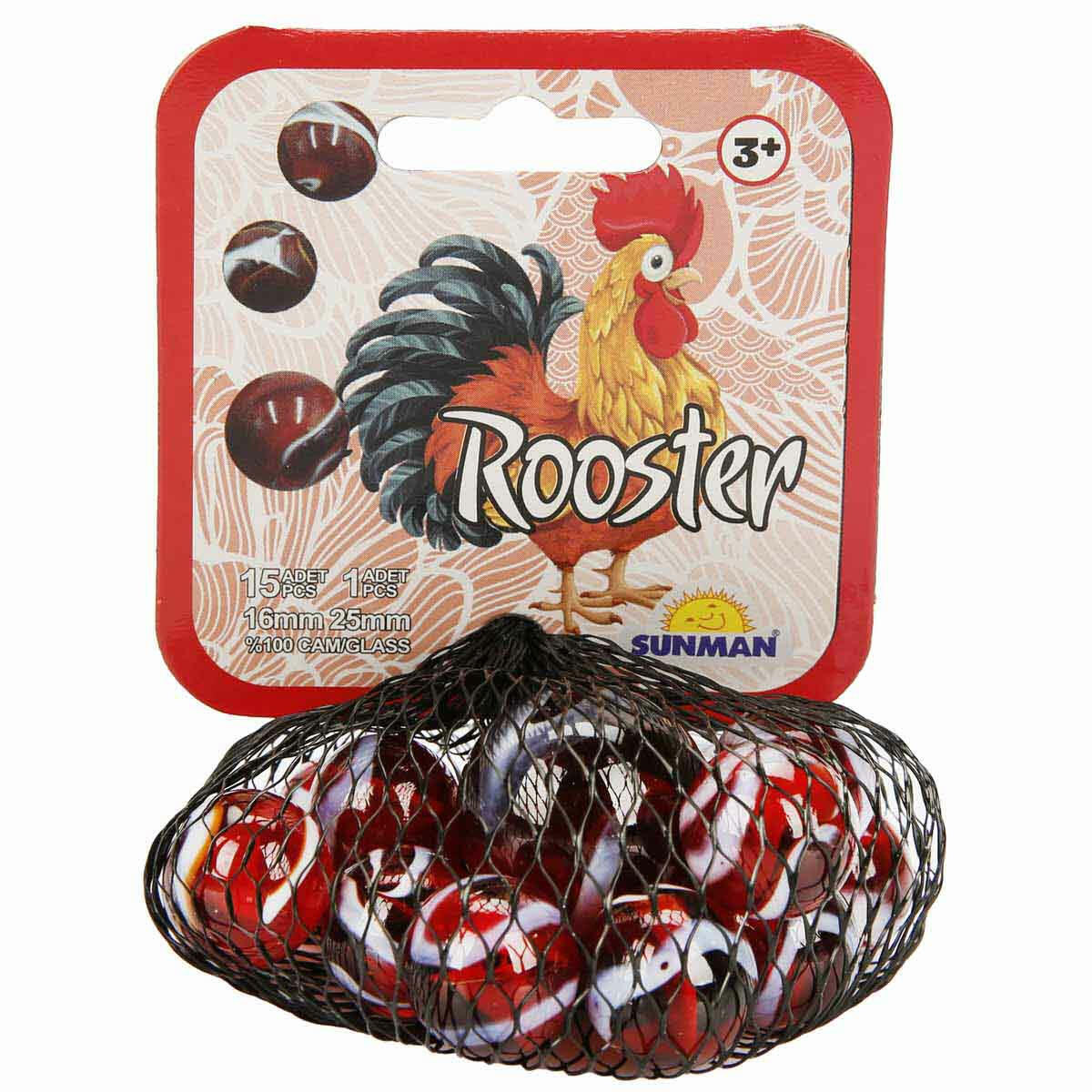 Horoz Kırmızı Misket Seti (16 Adet) | %100 Cam Malzeme, El-Göz Koordinasyonu Geliştiren Klasik Oyun