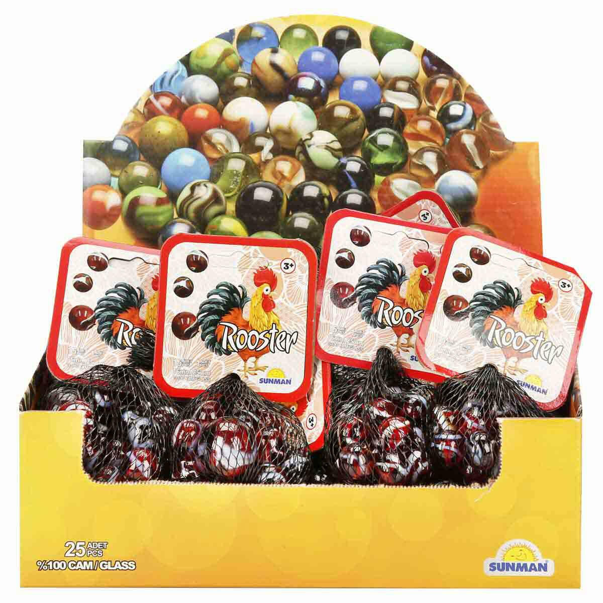 Horoz Kırmızı Misket Seti (16 Adet) | %100 Cam Malzeme, El-Göz Koordinasyonu Geliştiren Klasik Oyun