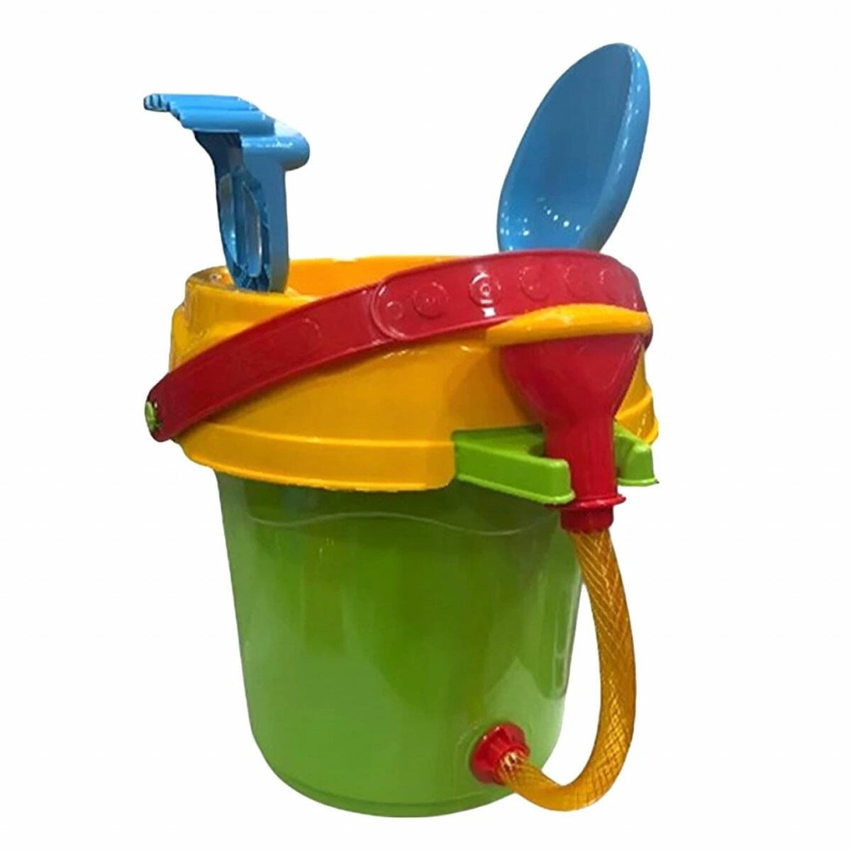 Hortumlu Büyük Kum Kovası Full Seti | Aksesuarlı Plaj ve Bahçe Oyun Seti | Sulama Hortumlu ve Kalıplı Eğitici Kum Oyuncakları