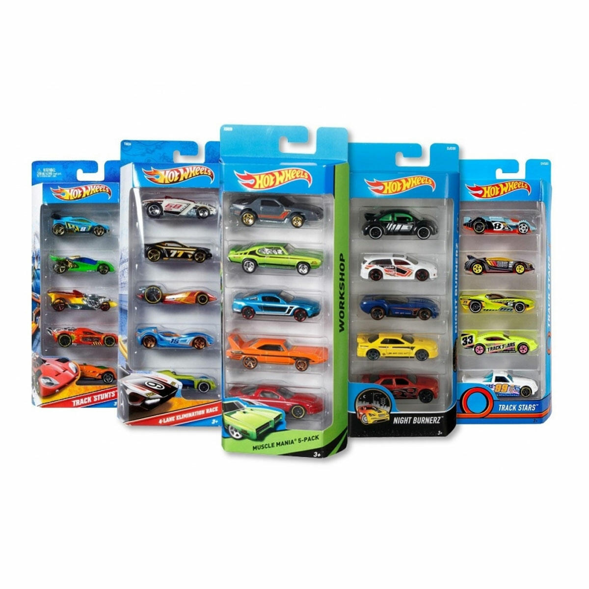 Hot Wheels 5'li Araba Seti | 1:64 Ölçekli Metal Model Araç Koleksiyonu | Hız ve Aksiyon Temalı Çoklu Oyuncak Araba Seti