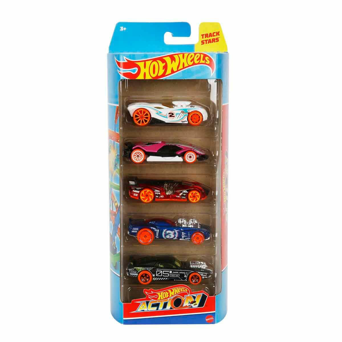 Hot Wheels 5'li Araba Seti | 1:64 Ölçekli Metal Model Araç Koleksiyonu | Hız ve Aksiyon Temalı Çoklu Oyuncak Araba Seti