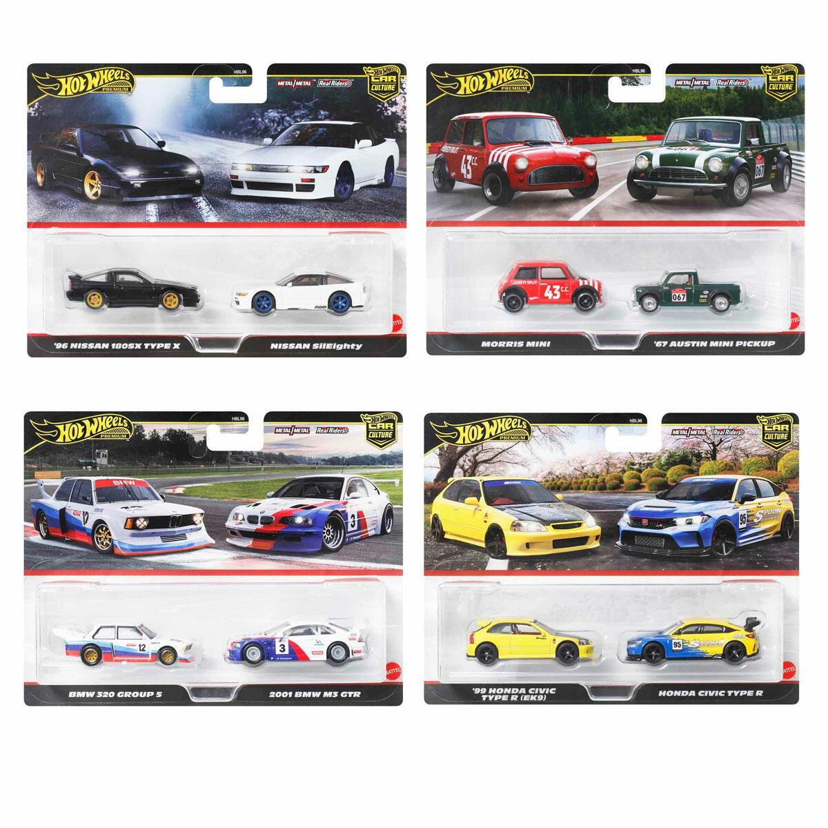 Hot Wheels Premium Car Culture 2'li Paket 1:64 | Real Riders Tekerlekli Metal Koleksiyon Arabaları | Premium Die-Cast İkili Set