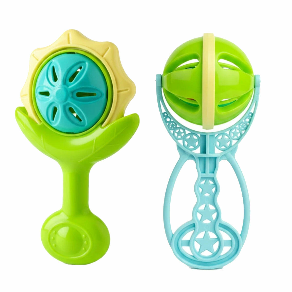 İkili Çıngırak Bebek Oyuncak Seti | 0+ Ay Eğitici İlk Oyuncak | BPA İçermeyen Güvenli ve Duyusal Gelişim Destekleyici