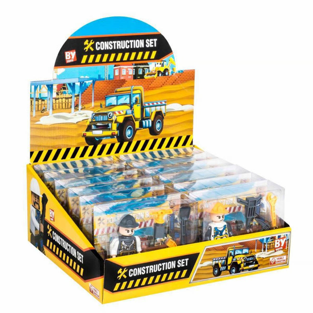 İnşaatçı İşçi Figürü Yapı Seti | 8,5 cm Hareketli Figür ve Aksesuarları | Eğitici İnşaat Temalı Oyun Seti