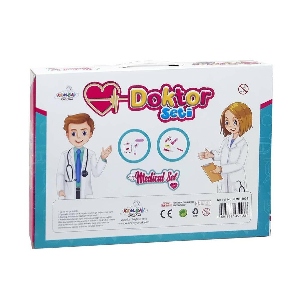 Kembay Oyuncak Işıklı Çantalı Doktor Seti | 3+ Yaş Eğitici Rol Yapma Oyuncakları | Doktor Fobisi Önleyici Set