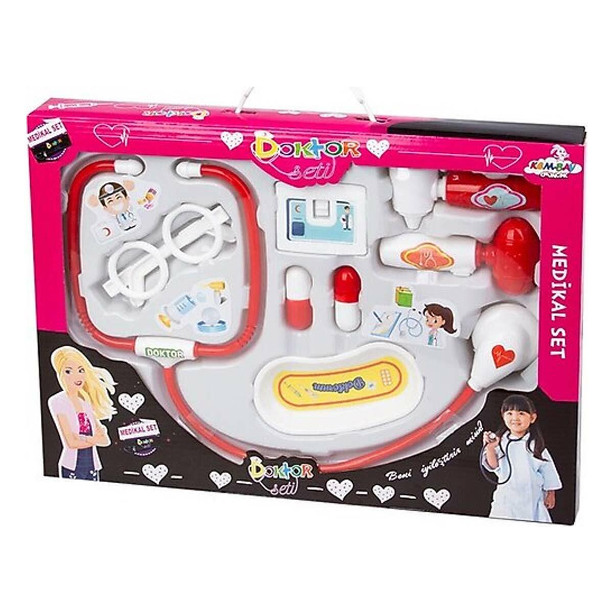 Kembay Oyuncak Işıklı Çantalı Doktor Seti | 3+ Yaş Eğitici Rol Yapma Oyuncakları | Doktor Fobisi Önleyici Set
