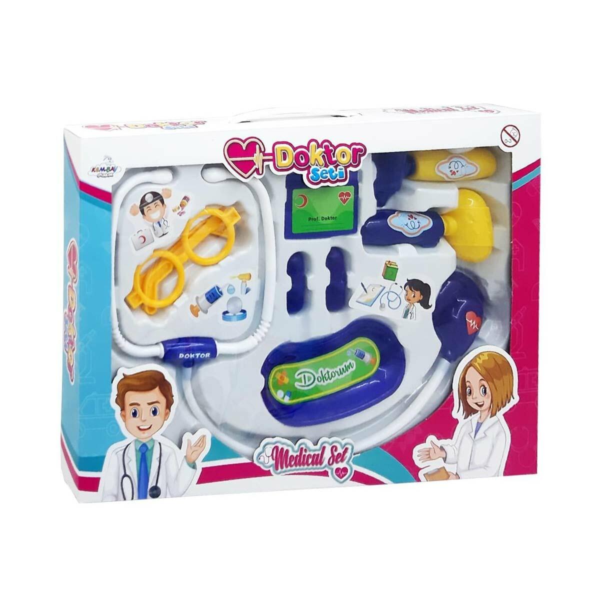 Kembay Oyuncak Işıklı Çantalı Doktor Seti | 3+ Yaş Eğitici Rol Yapma Oyuncakları | Doktor Fobisi Önleyici Set