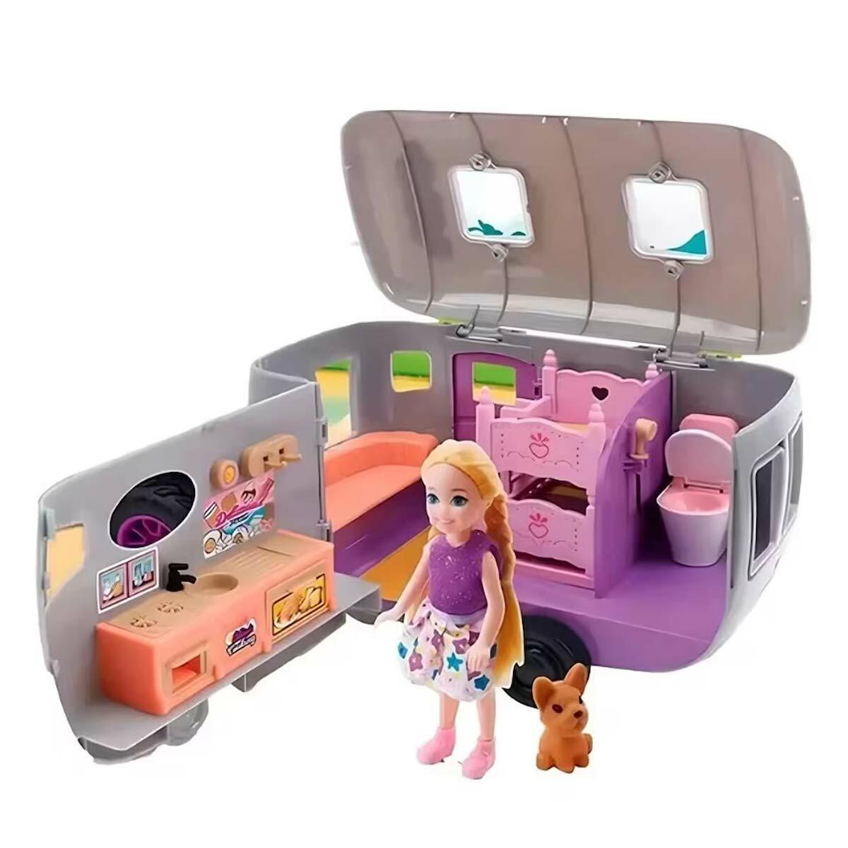 Işıklı Jeep Karavan Macera Seti | Sesli Ve Işıklı Kamp Karavanı | Detaylı İç Tasarımlı Jeep Seti