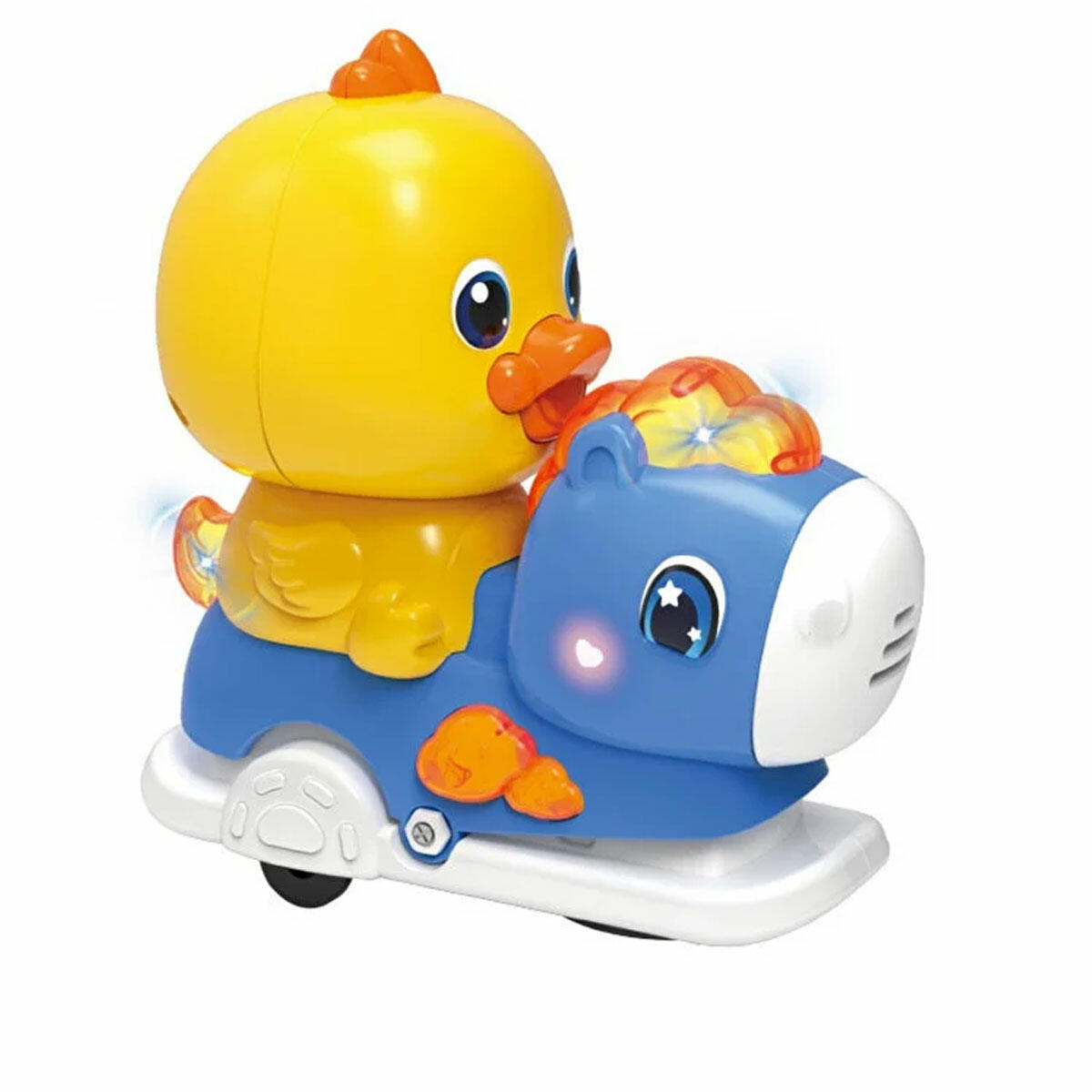 Işıklı Müzikli Hareketli Sallanan Atlı Karınca Ördek 15 cm | Pilli ve Müzikli İnteraktif Çocuk Oyuncağı | Eğitici ve Hareketli Ördek Figürü