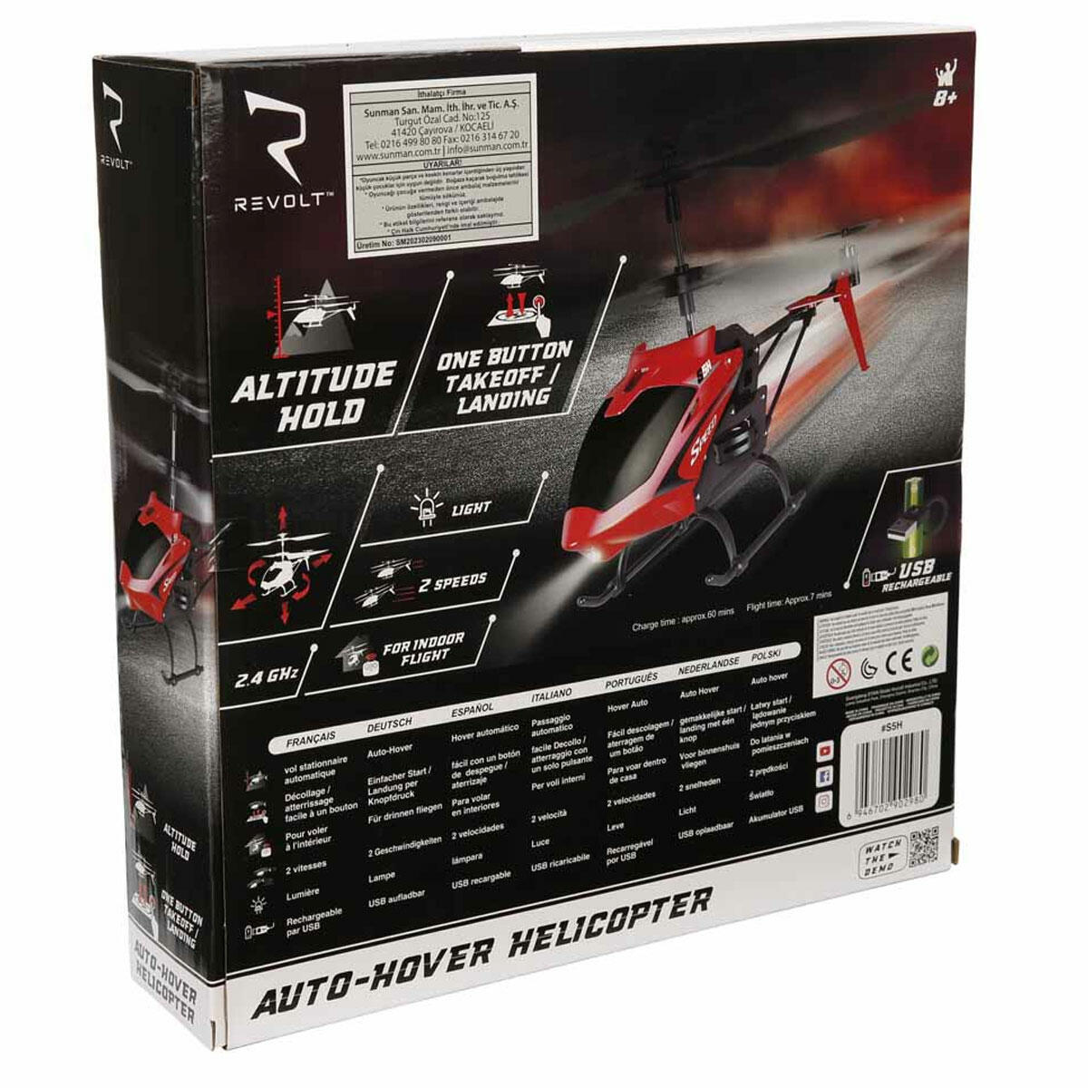 Revolt Syma R/C Airwolf Işıklı USB Şarjlı Uzaktan Kumandalı Helikopter | 2.4GHz Havada Asılı Kalma Özellikli Drone | Tek Tuşla Kalkış ve İniş Yapan Oyuncak Helikopter