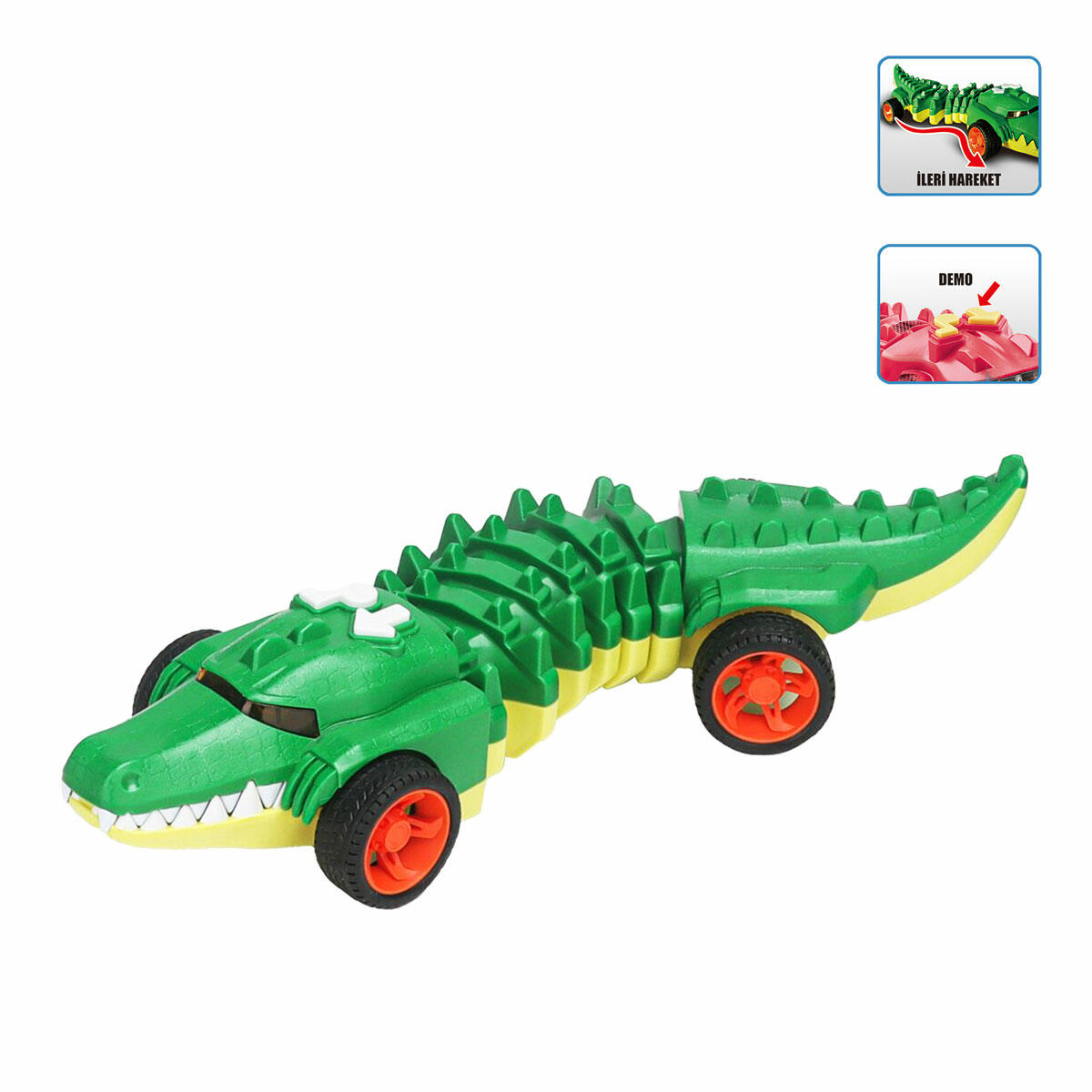 Işıklı ve Hareketli Tekerlekli Timsah - Köpek Balığı (32 cm) | Sesli ve Eğlenceli Hayvan Figür Oyuncak