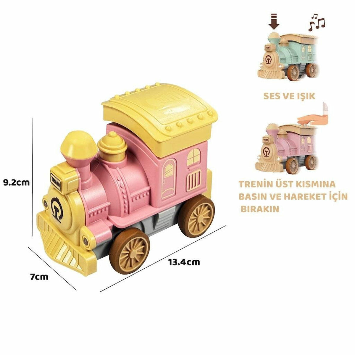 Işıklı ve Müzikli Bas Gitsin Bebek Treni | 24 Ay+ İçin Eğitici Hareketli Oyuncak, Sesli ve Işıklı İlk Adım Treni