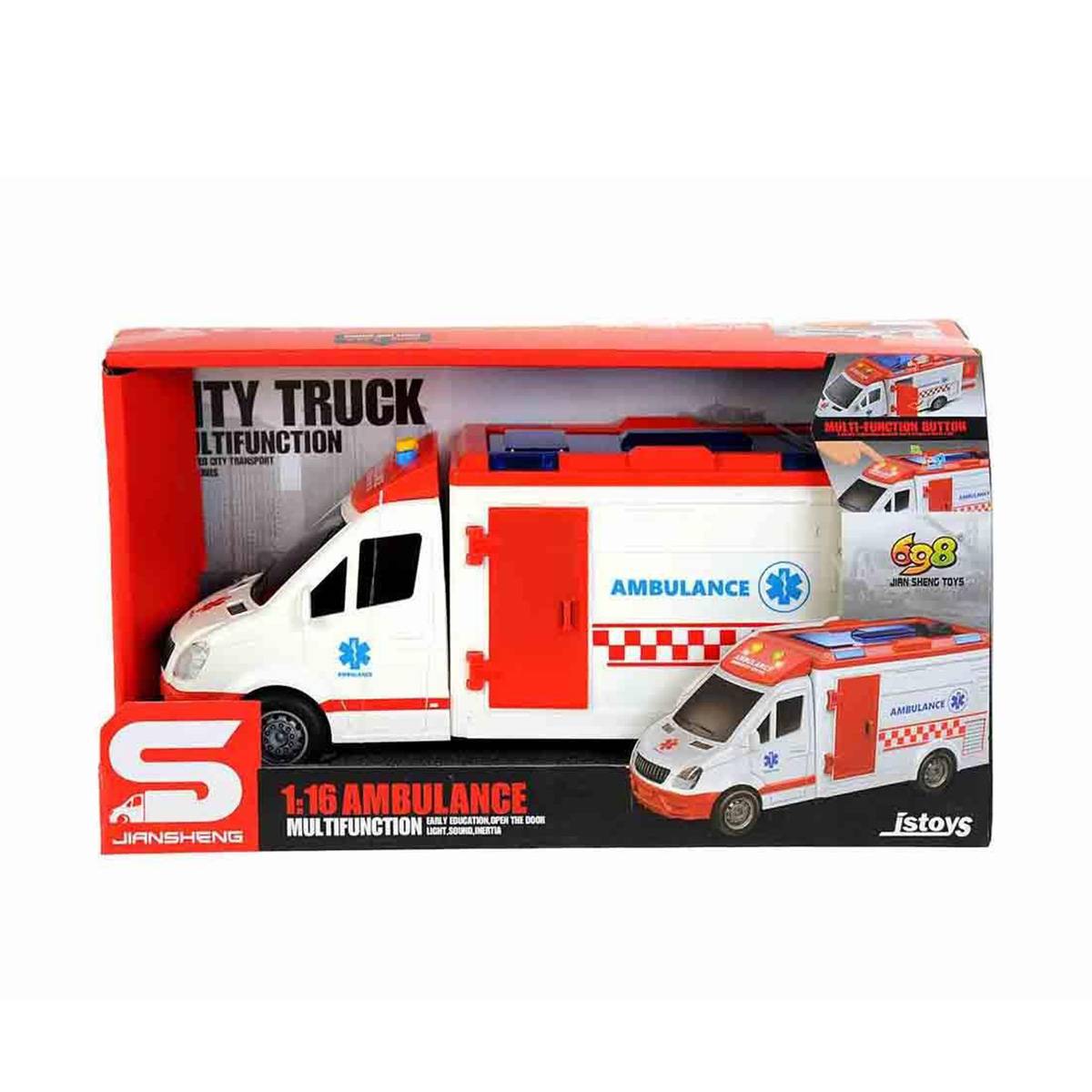 Canem Oyuncak Sesli Işıklı Sürtmeli Ambulans