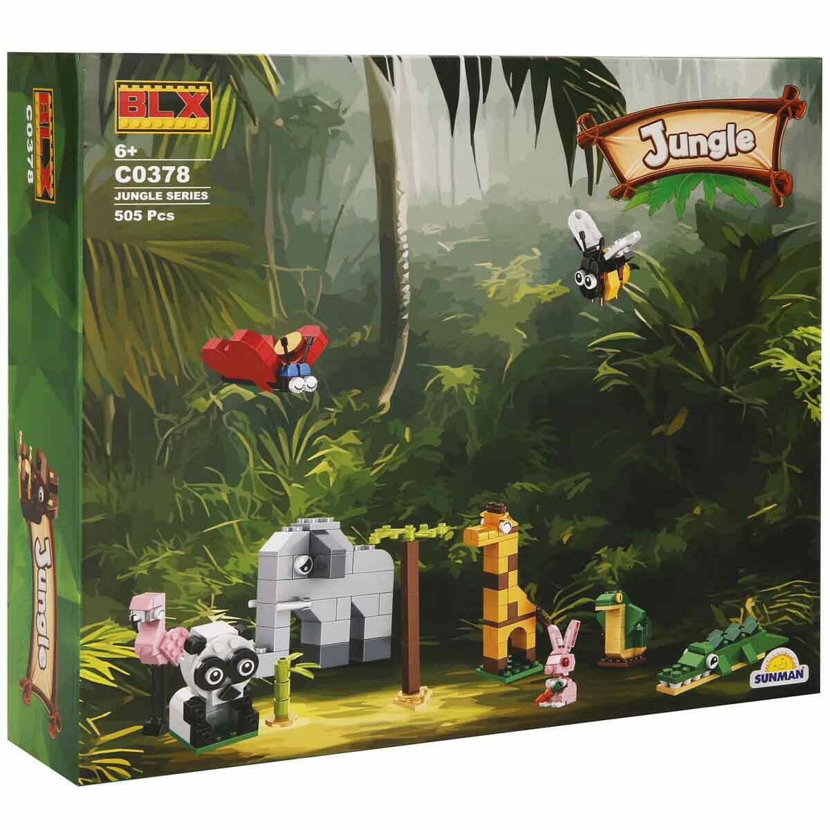 BLX Jungle Hayvanlar Alemi 505 Parça Yapım Seti | Hediye Kutulu İnteraktif Hayvan Figürleri | Eğitici Blok Oyuncak Seti