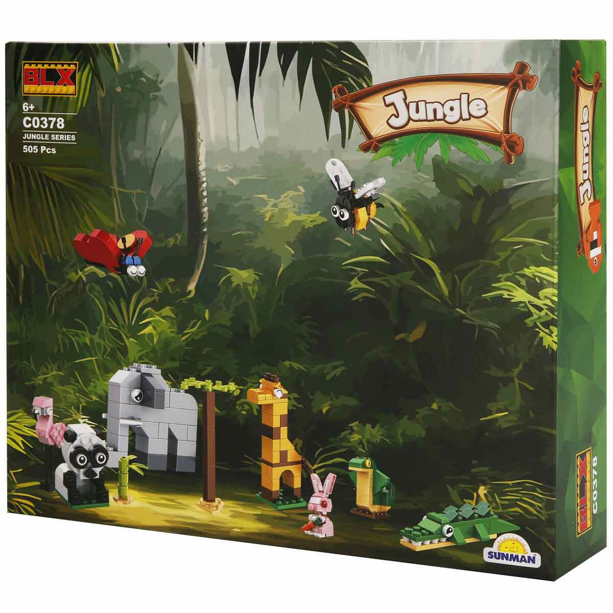 BLX Jungle Hayvanlar Alemi 505 Parça Yapım Seti | Hediye Kutulu İnteraktif Hayvan Figürleri | Eğitici Blok Oyuncak Seti