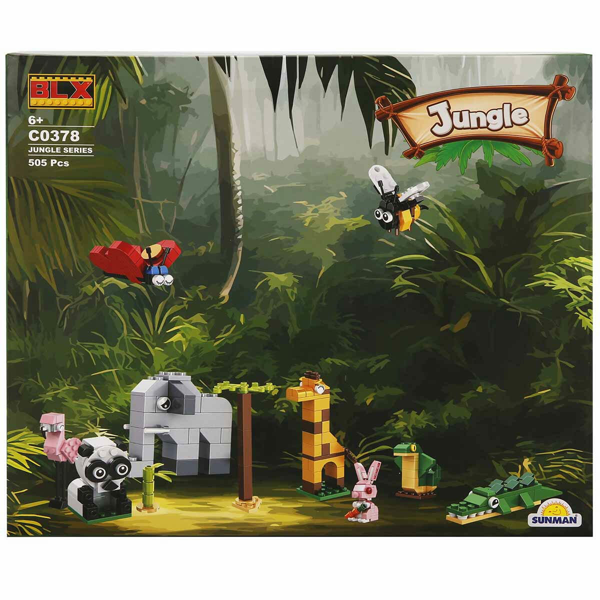 BLX Jungle Hayvanlar Alemi 505 Parça Yapım Seti | Hediye Kutulu İnteraktif Hayvan Figürleri | Eğitici Blok Oyuncak Seti