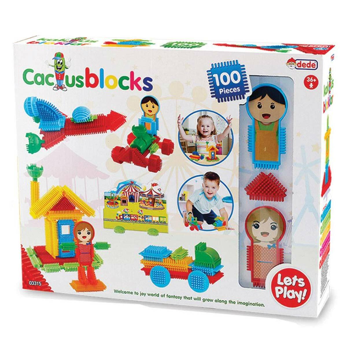Kaktüs Blok 100 Parça | Eğitici İnşa Ve Yapım Seti | Renkli Birbirine Geçmeli Kaktüs Bloklar
