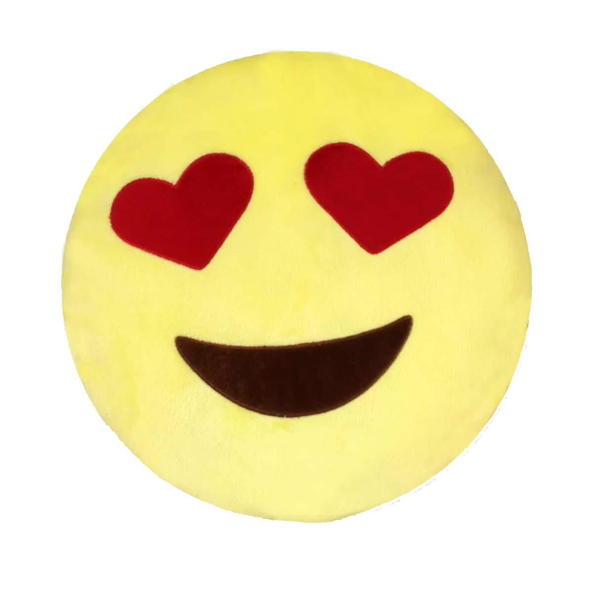 Kalpli Göz Emoji Yastık 35x35 CM | Pelüş Ve Welsoft Antialerjik Dekoratif Yastık | Yıkanabilir Astarlı Kırlent