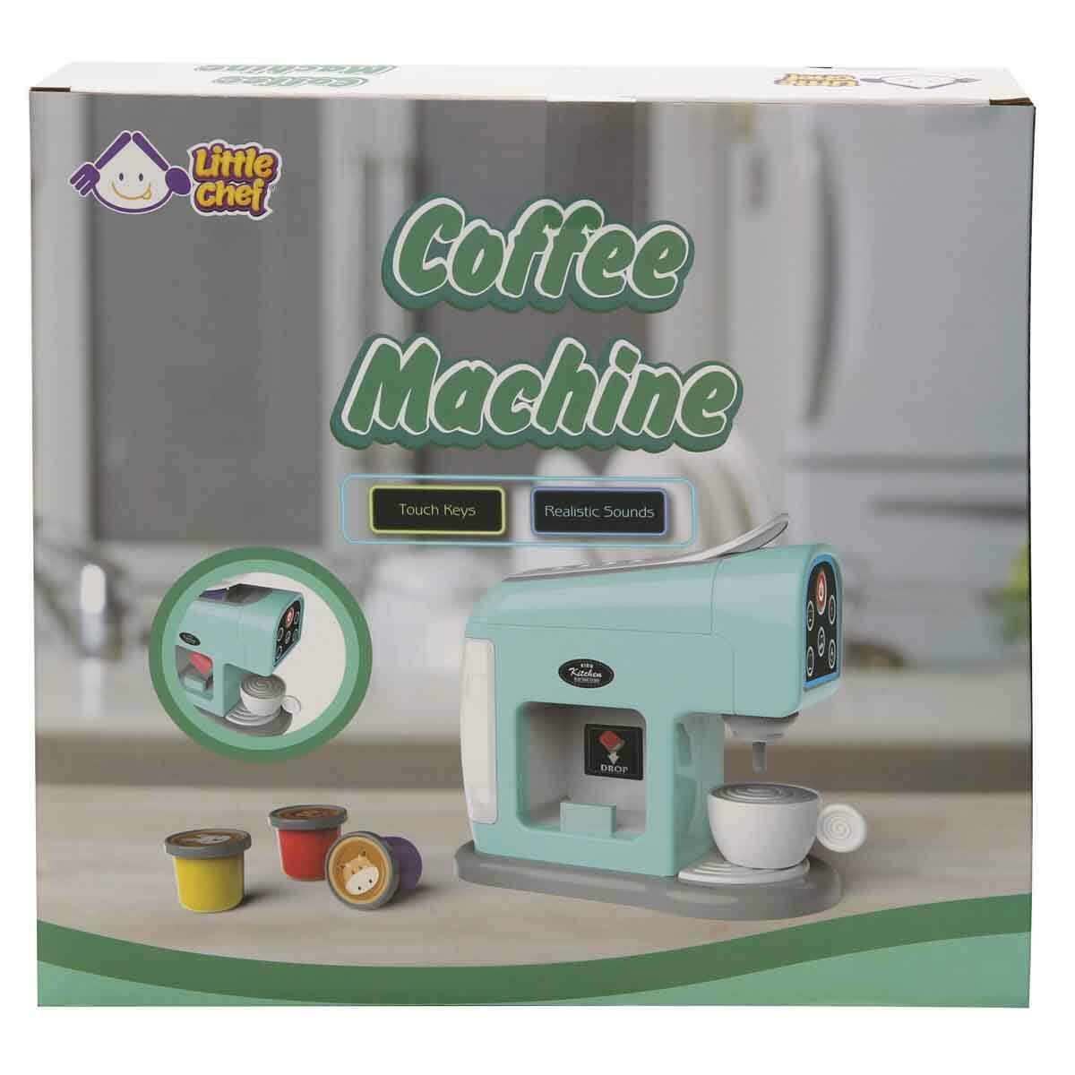 Little Chef Sesli Ve Işıklı Kapsül Kahve Makinesi | Yeşil Barista Oyun Seti | Eğitici Mutfak Aktivite Oyuncağı