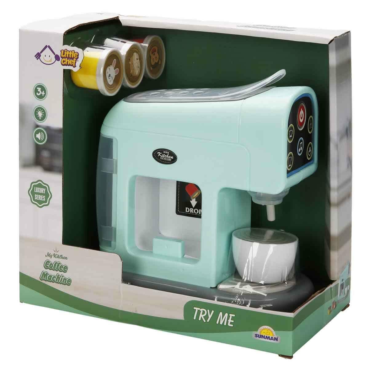 Little Chef Sesli Ve Işıklı Kapsül Kahve Makinesi | Yeşil Barista Oyun Seti | Eğitici Mutfak Aktivite Oyuncağı