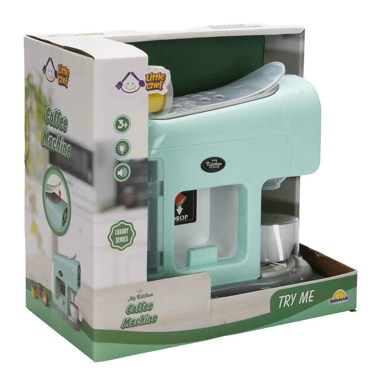 Little Chef Sesli Ve Işıklı Kapsül Kahve Makinesi | Yeşil Barista Oyun Seti | Eğitici Mutfak Aktivite Oyuncağı