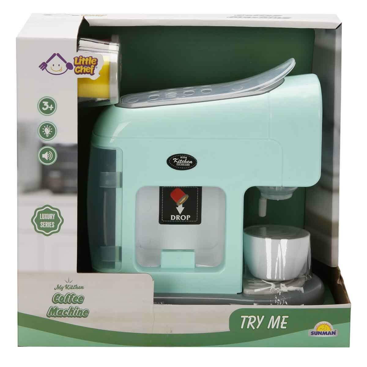 Little Chef Sesli Ve Işıklı Kapsül Kahve Makinesi | Yeşil Barista Oyun Seti | Eğitici Mutfak Aktivite Oyuncağı