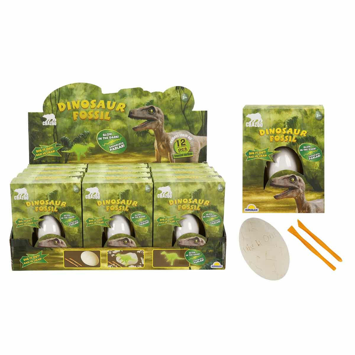 Karanlıkta Parlayan Dinozor Yumurtası Kazı Seti | Fosilleri Ortaya Çıkar, Merak Duygusunu Geliştir