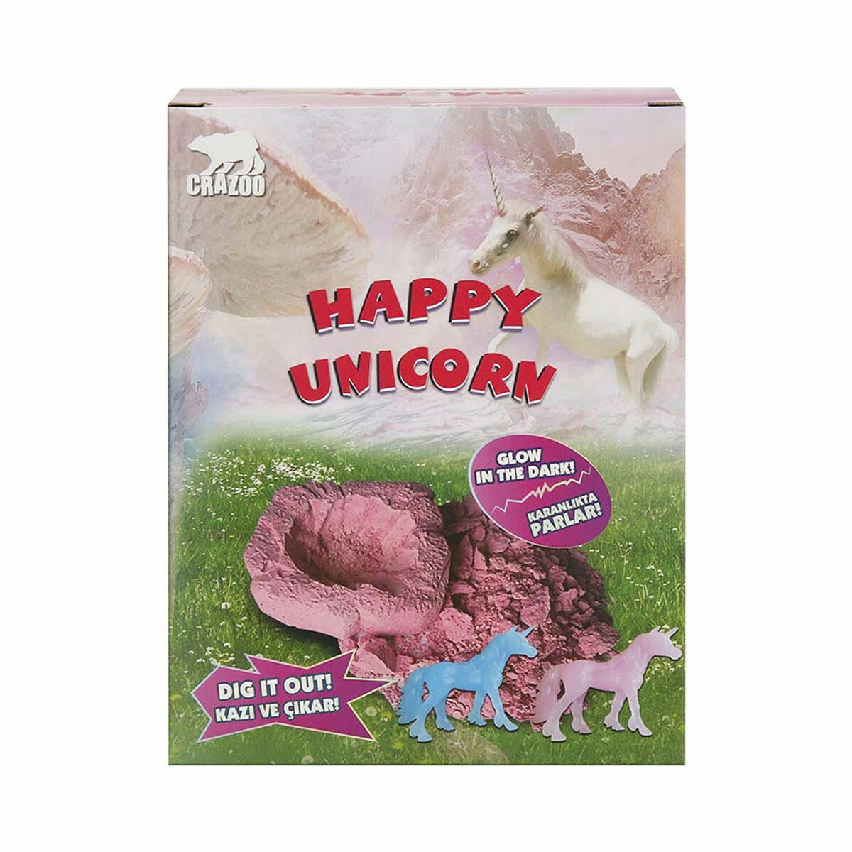 Karanlıkta Parlayan Unicorn Fosil Kazı Seti | Crazoo Eğitici Bilim ve Keşif Seti | Sihirli Fosforlu Unicorn Kazısı