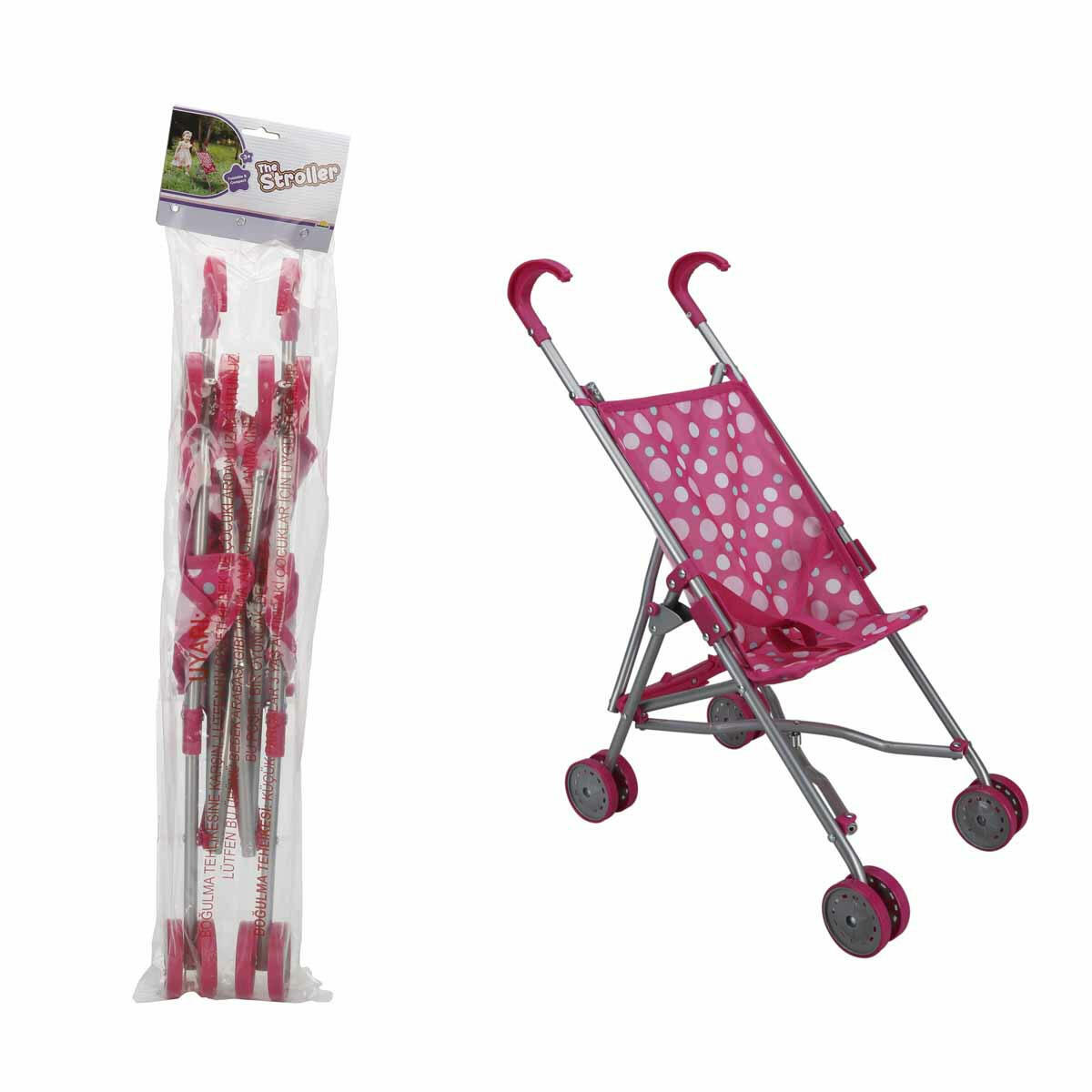 Katlanabilir Baston Puset Puantiye Desenli | Metal Ayaklı, Rol ve Taklit Becerisi Geliştirici Oyuncak