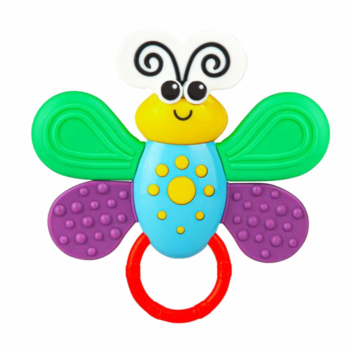 Kelebek Dişlik Çıngırak | Bebek Diş Kaşıyıcı ve Sesli Eğitici Oyuncak | Kolay Kavranabilir Yumuşak Dokulu Bebek Gelişim Oyuncağı