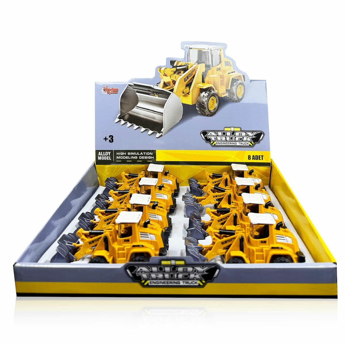 Kepçe Sürtmeli Metal İnşaat Aracı | 13 cm Diecast İş Makinesi | Hareketli Kepçeli Dayanıklı Metal Oyuncak