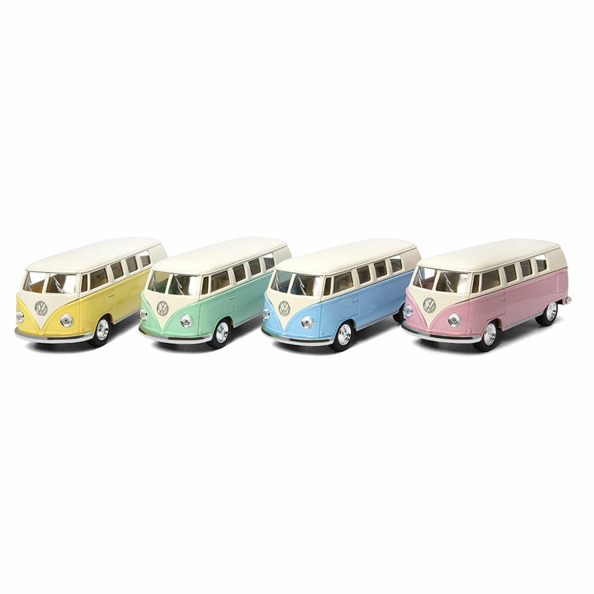 Kinsmart 1962 Volkswagen Classical Bus 1:32 | Metal Çek Bırak Model Araba | Fildişi Tavanlı Pastel Seri Klasik VW Otobüs
