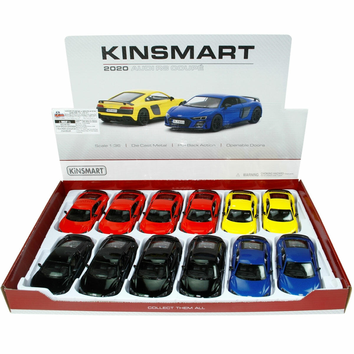 Kinsmart 2020 Audi R8 Coupe 1:36 Ölçek | Die-Cast Metal Çek Bırak Model Araba | Lisanslı ve Detaylı Koleksiyon Aracı