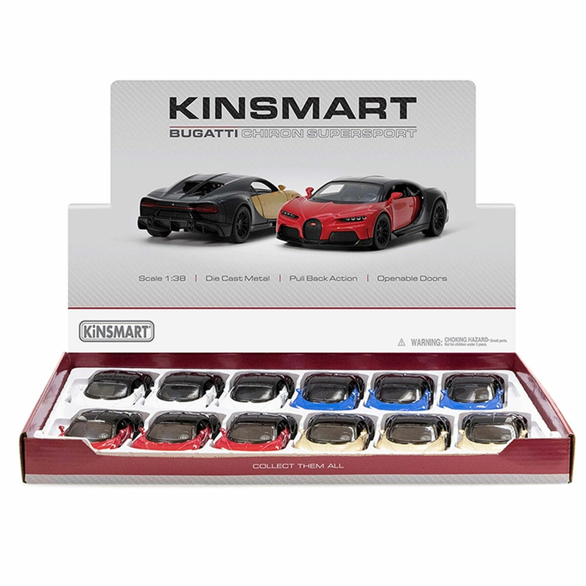 Kinsmart Bugatti Chiron Supersport 1:32 | Metal Çek Bırak Model Araba | Açılabilir Kapılı Die-Cast Koleksiyon Aracı