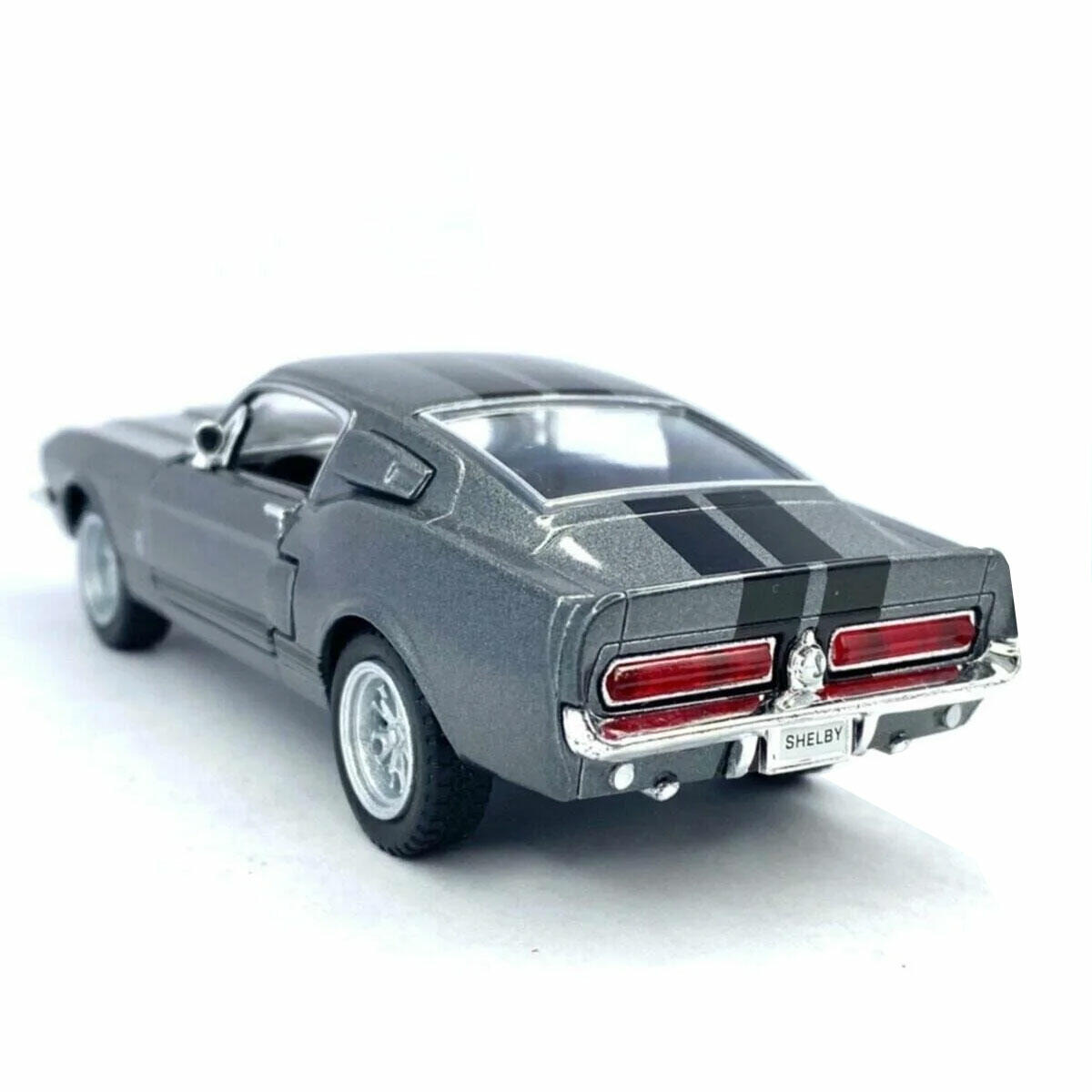 Kinsmart Çek Bırak 1967 Shelby GT500 Gri | 13 cm Die-Cast Model Araba | Açılabilir Kapılı Klasik Koleksiyon Aracı