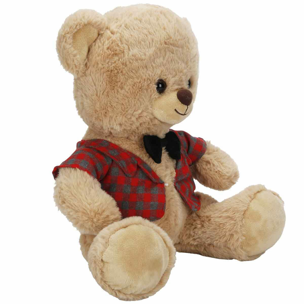 Kıyafetli Peluş Ayı 32 cm | Yumuşacık Uyku Arkadaşı | Papyonlu Ve Elbiseli Peluş Ayıcık