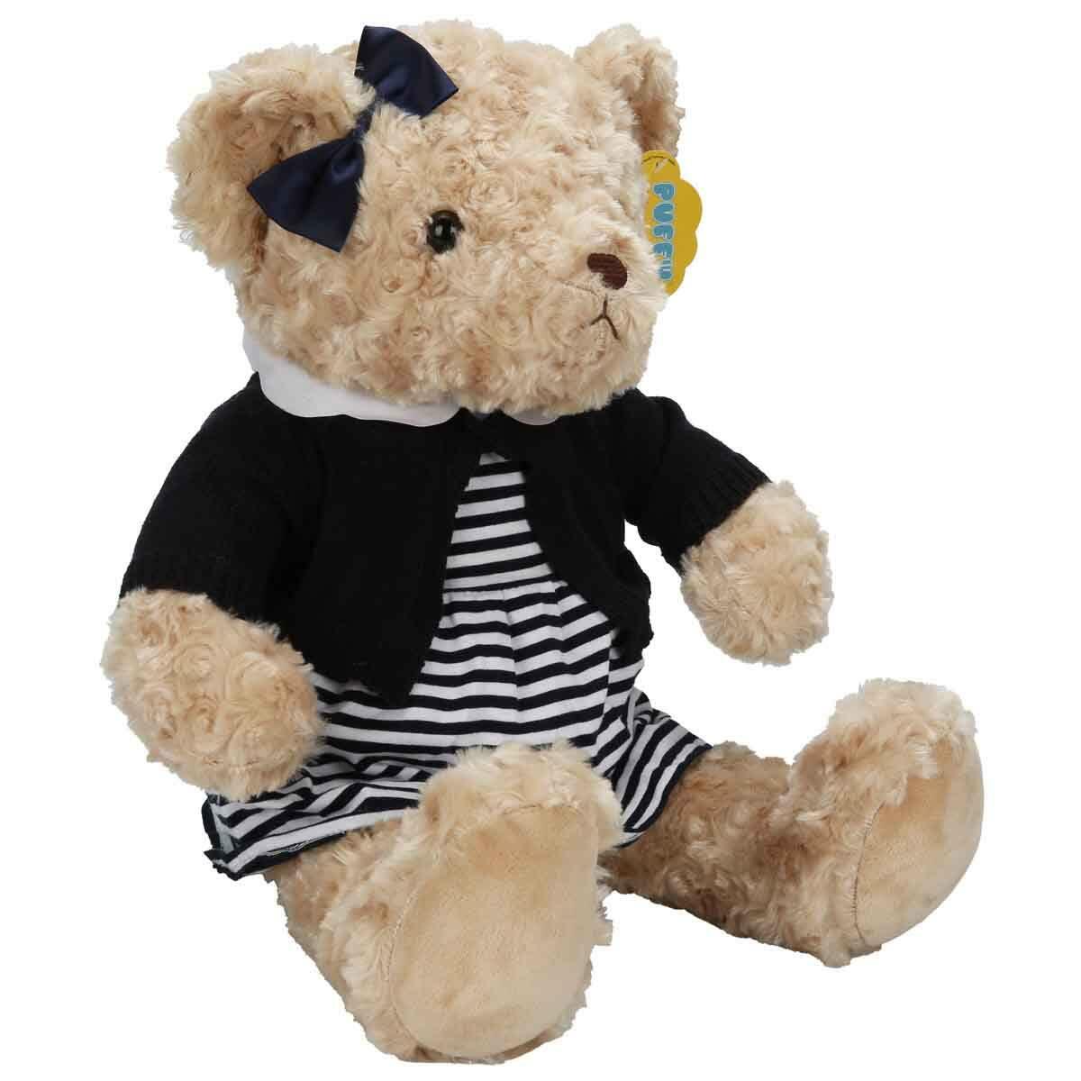 Kıyafetli Peluş Ayı Teddy 37 cm | Takım Elbiseli Ve Elbiseli Ayıcık | Hediyelik Peluş