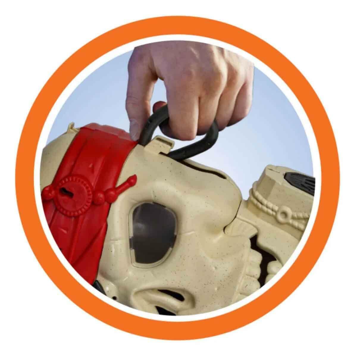 Korsan Kafatası Kova Seti | 45 Parça Aksiyonlu Hazine Avı | Kilitli Mekanizmalı Taşınabilir Korsan Dünyası