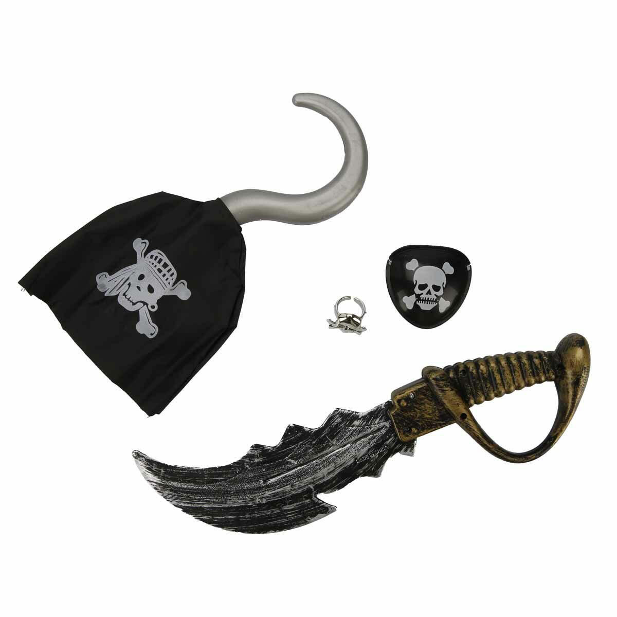 Korsan Silah Seti 4 Parça | Gerçekçi Aksesuarlı Korsan Oyun Seti | Çocuklar İçin Macera ve Rol Yapma Seti