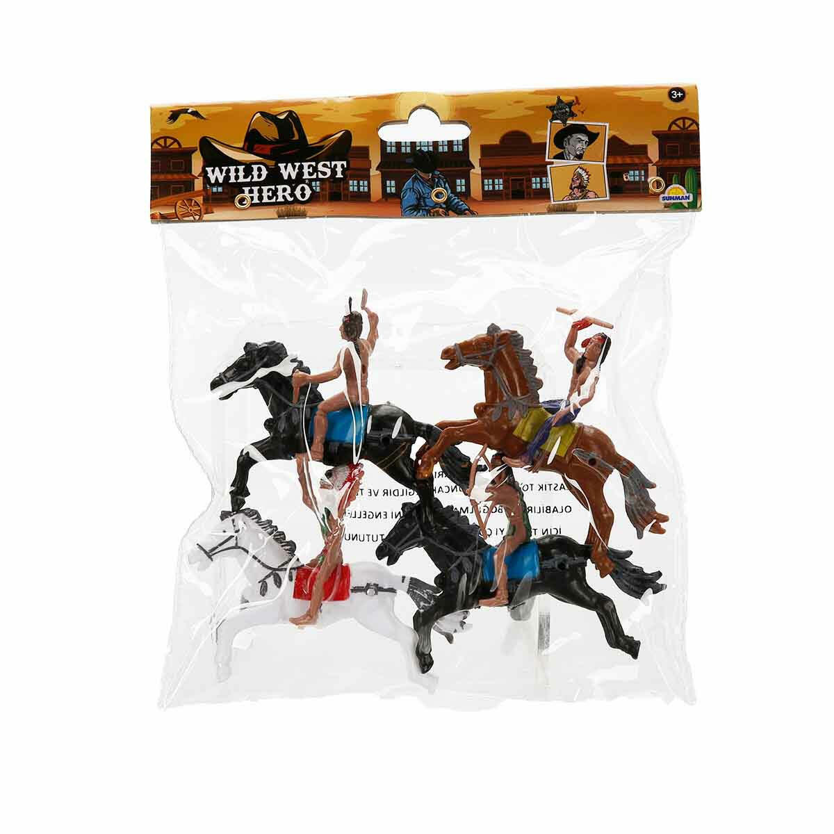 Kovboy ve Kızılderili Figürleri Oyun Seti | 5'li Figür ve 5'li At Seti | Vahşi Batı Temalı Aksiyon ve Macera Figürleri