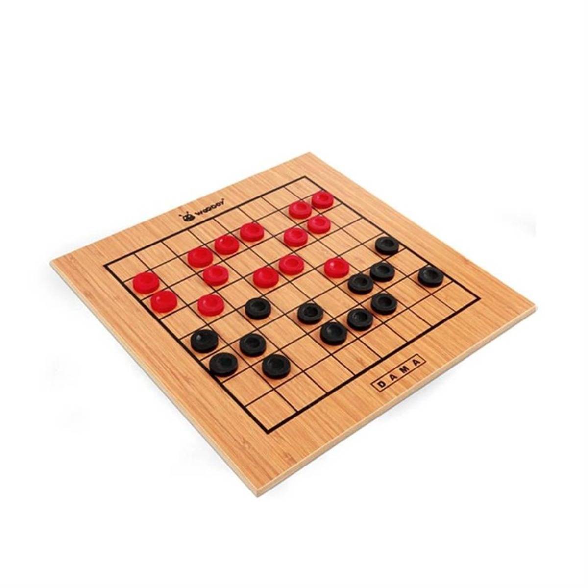 Woodoy Ahşap Dama ve Çapraz Dama Delüks Kutu Oyunu