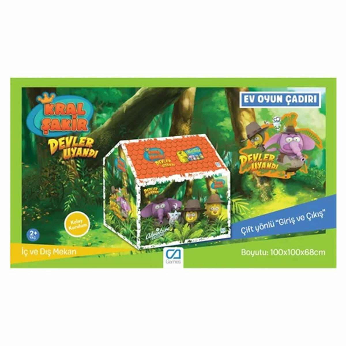 Kral Şakir Oyun Çadırı | Muhtişim Ekip Temalı Eğitici Oyun Alanı | 100x100x68 cm Lisanslı Çocuk Çadırı
