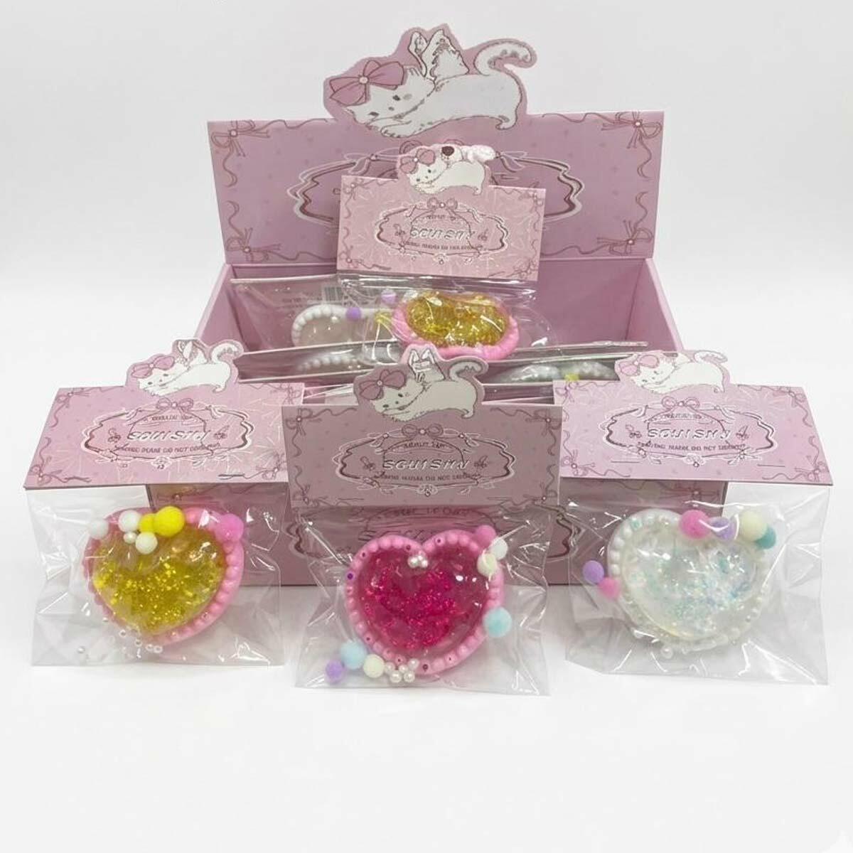 Kristal Kalp Şeklinde Boncuklu Squishy | Işıltılı Antistres Kalp | Renkli Boncuklu Sensory Oyuncak