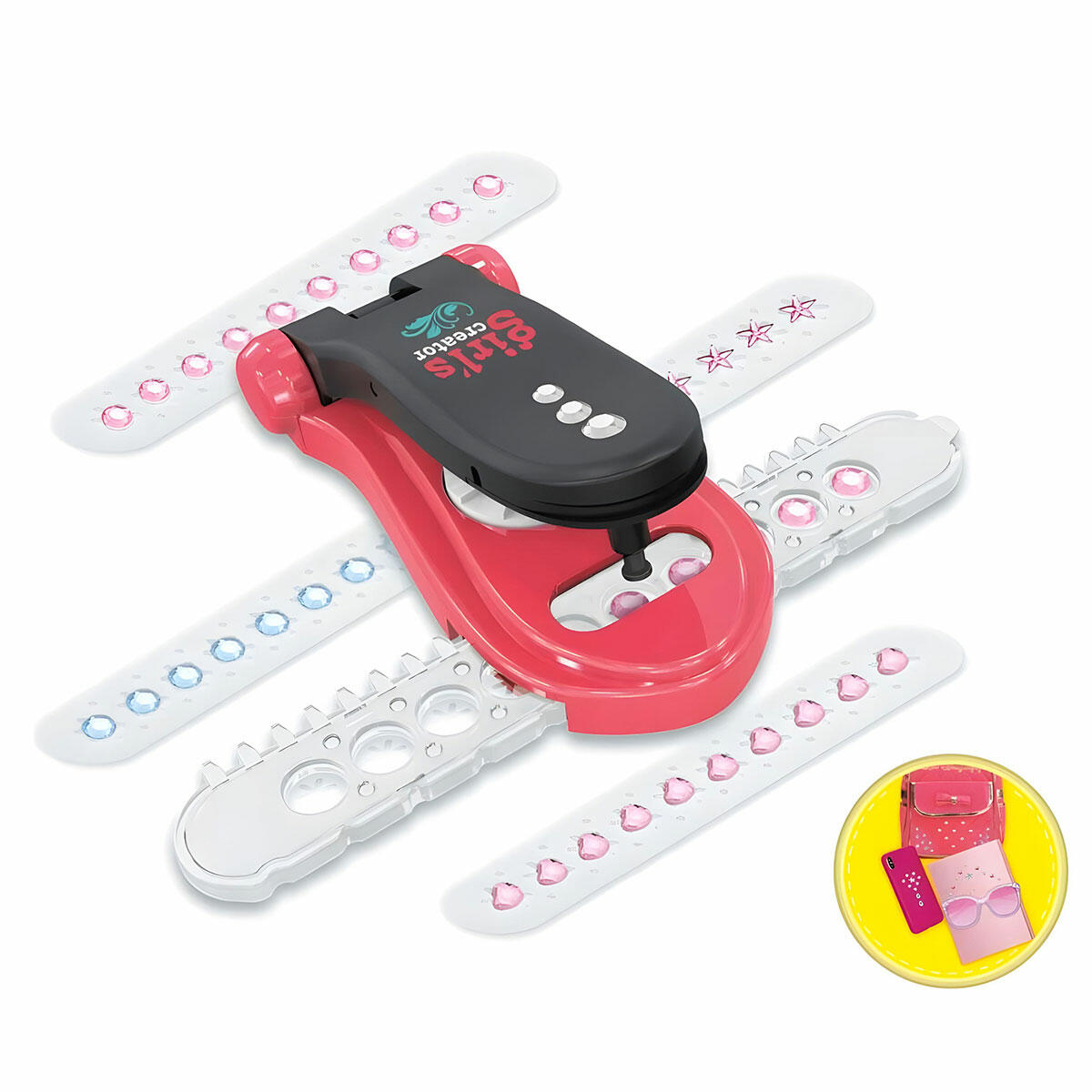 Kristal Saç Aksesuarı Güzellik Seti | Işıltılı Saç Tasarım Kiti | Çocuklar İçin Pratik Kristal Taş Yapıştırma Makinesi ve Aksesuarları