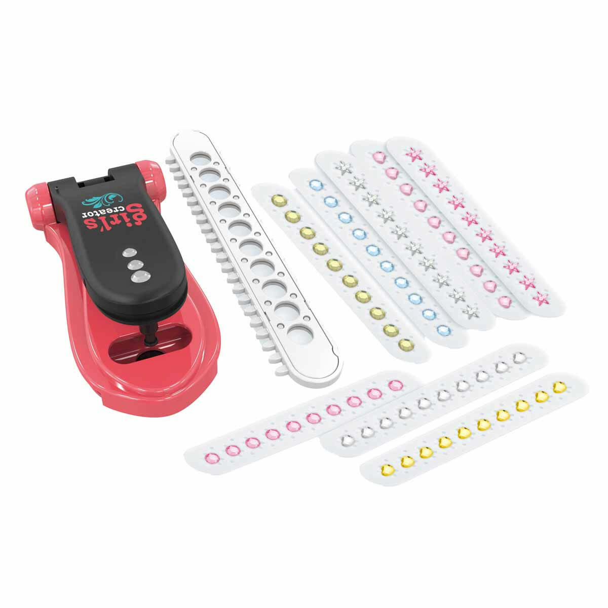 Kristal Saç Aksesuarı Güzellik Seti | Işıltılı Saç Tasarım Kiti | Çocuklar İçin Pratik Kristal Taş Yapıştırma Makinesi ve Aksesuarları