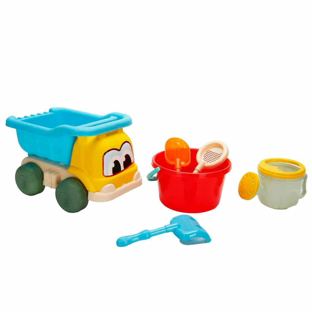 Aksesuarlı Kum Kovalı Kamyon Seti | Plaj Ve Bahçe Oyuncak Seti | Kamyonlu 6 Parça Kum Kovası Takımı