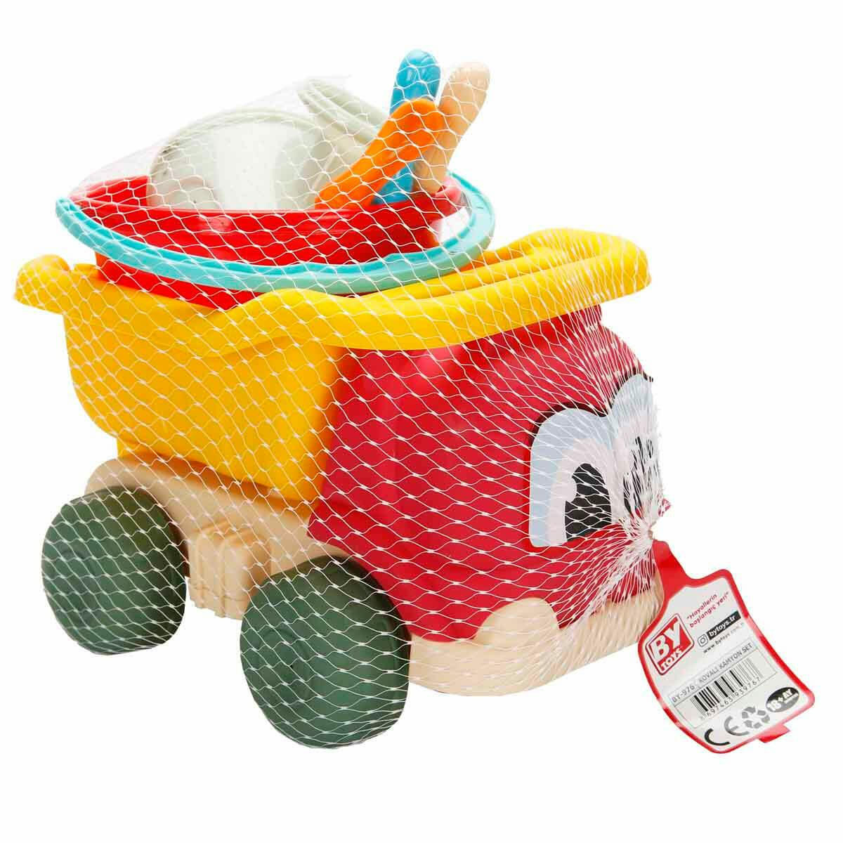 Aksesuarlı Kum Kovalı Kamyon Seti | Plaj Ve Bahçe Oyuncak Seti | Kamyonlu 6 Parça Kum Kovası Takımı