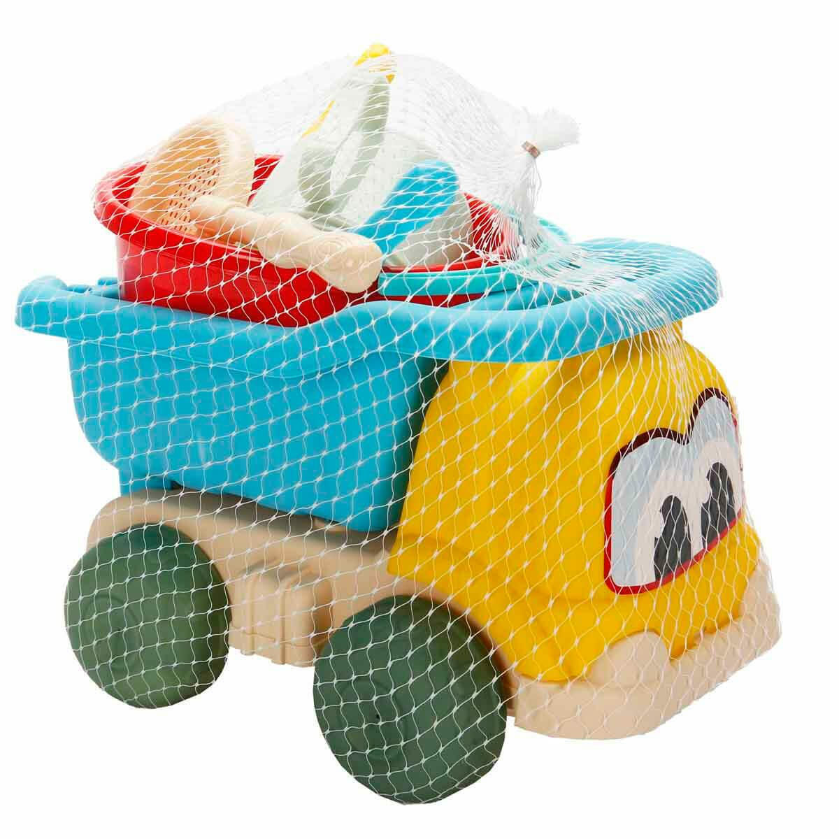 Aksesuarlı Kum Kovalı Kamyon Seti | Plaj Ve Bahçe Oyuncak Seti | Kamyonlu 6 Parça Kum Kovası Takımı